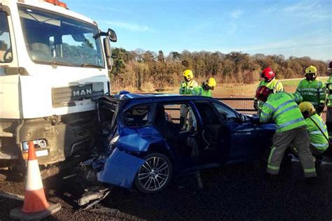 lorry and car crash